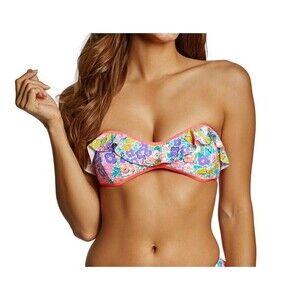 Body Glove Women's Vogue No Scrubs Retro Bandeau Bikini Top  sz XL Multi